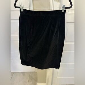 Vintage Bryn Connelly Women’s 12 Black Velour Velvet Pencil Skirt Goth Japan EUC